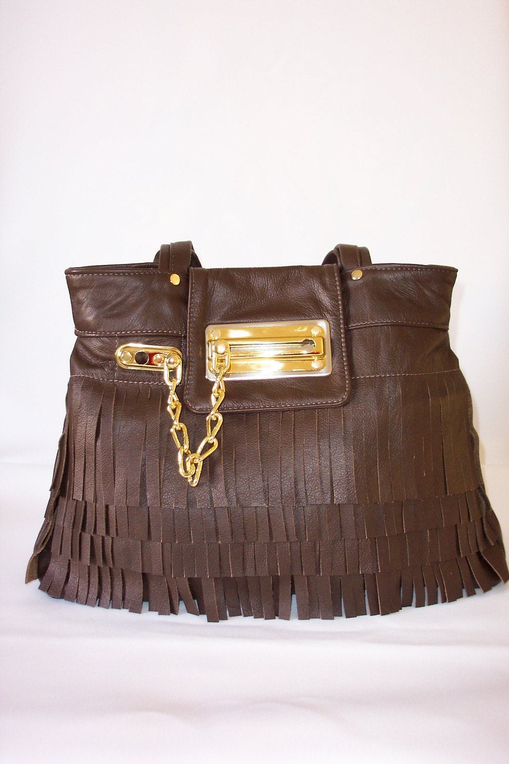 Clearance sale , reg. 240 Della Catena large Fringe Satchel