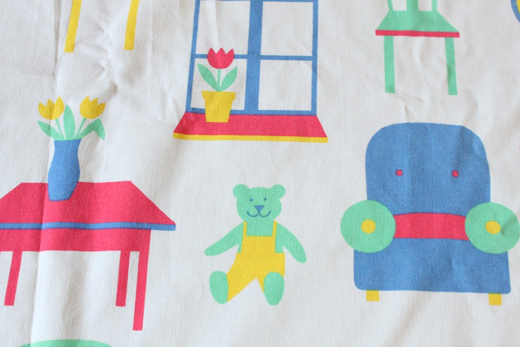 Finnish vintage kids cotton by Finlayson - HALF A YARD