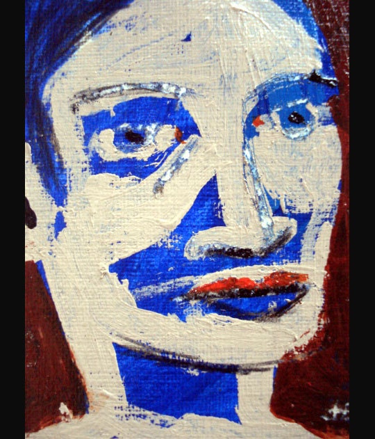 outsider EMERY original painting  ' taken a back'