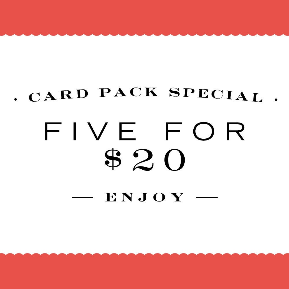 Letterpress Cards Pick Your Own Set of Five