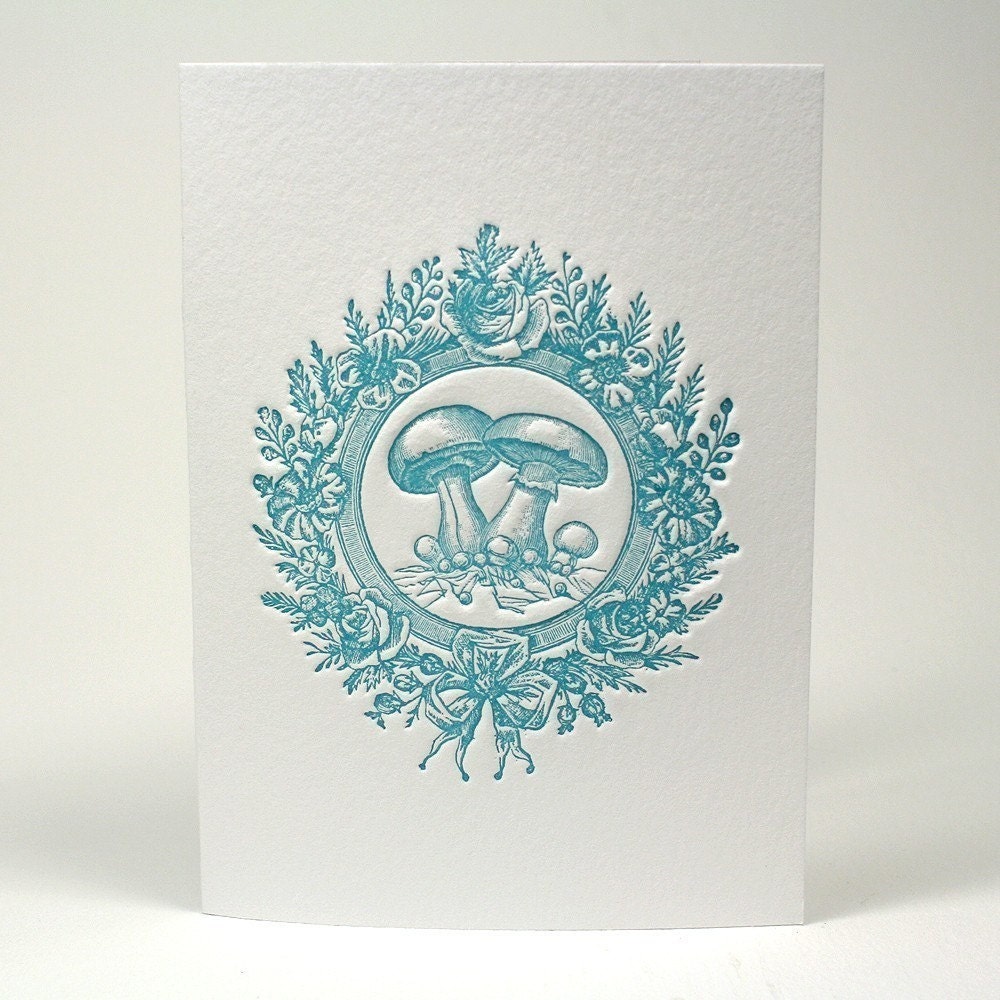 Vintage Mushroom in Blue
