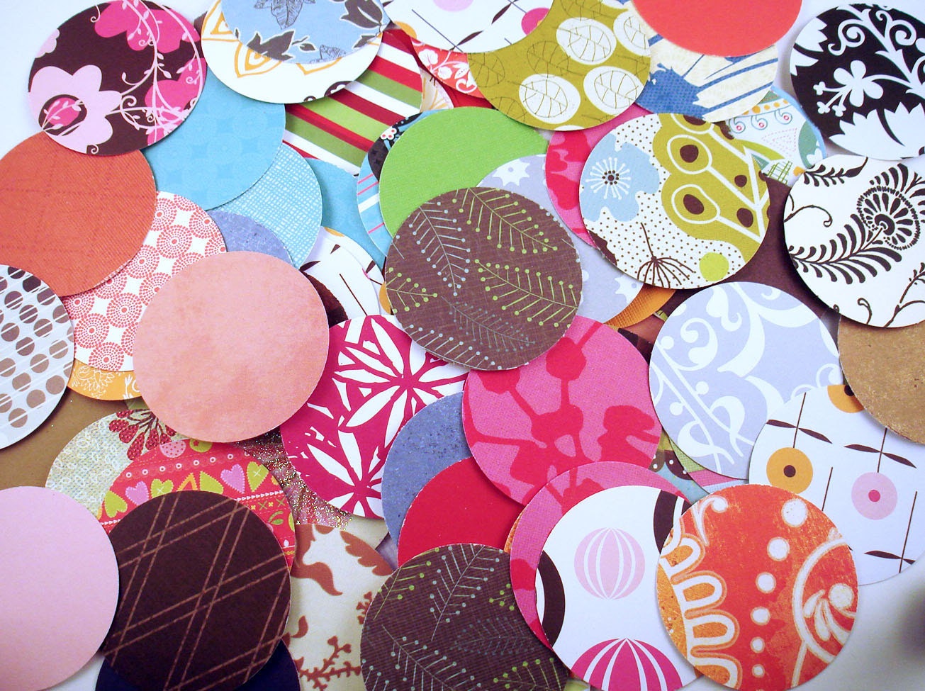 2" Paper Die Cut Circles  in  Funky Mix