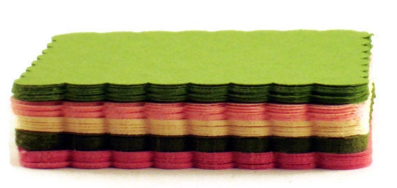 Scalloped Square Die Cuts in Botanical