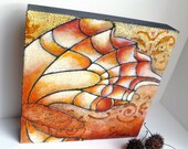 SALE Fly away, mixed media original on wood panel