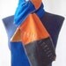 Scarf Recycled Repurposed Jersey T shirts with hand sewn wool embroidery.