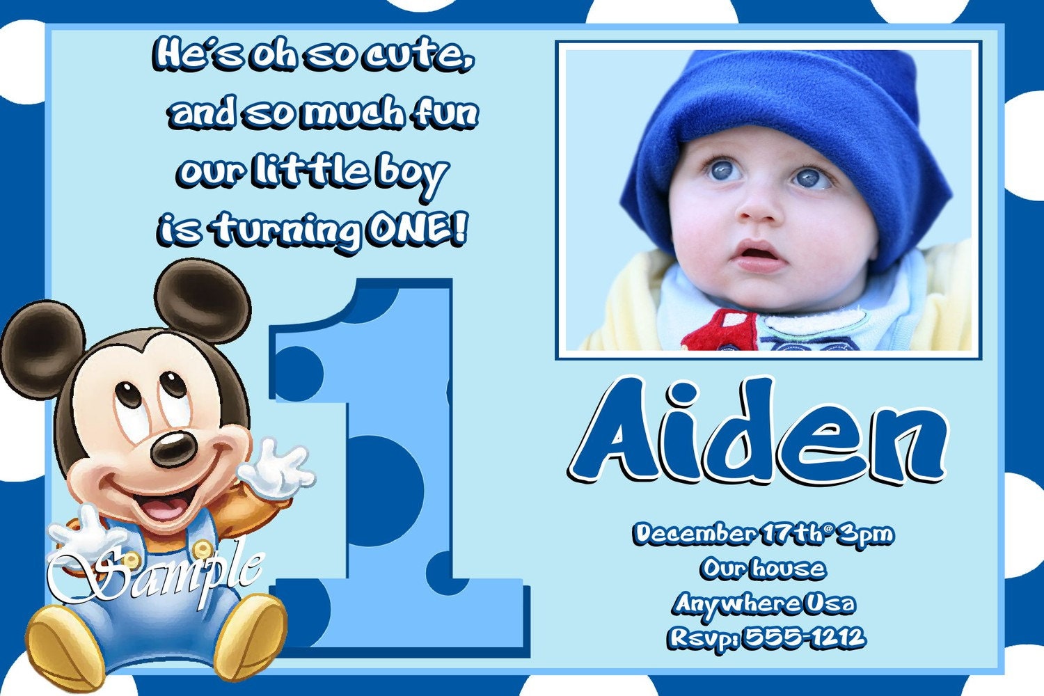 View Mickey Mouse First Birthday Party Invitations Images Free