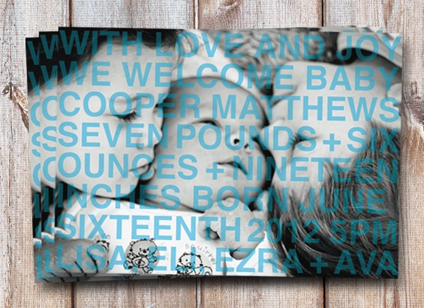 Birth Announcement Photo Card - "Helvetica" (7x5)