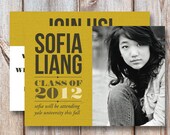 Graduation Announcement & Invitation - "Textured" (7x5)
