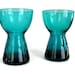 Morgantown Candle Holders Mid Century Modern Candlesticks Candleholders Peacock Blue Vintage 1950s, Barton 9935
