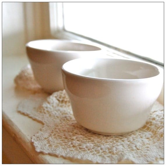 SALE Vintage Mise En Place Bowls -- Whiteware