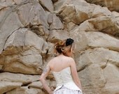White Silk Corset Small