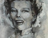 Katharine Hepburn - Original Mixed Media Portrait