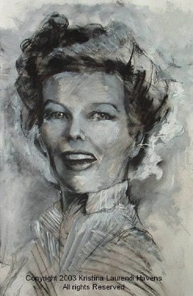 Katharine Hepburn - Original Mixed Media Portrait