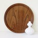 Faux bois round metal tray