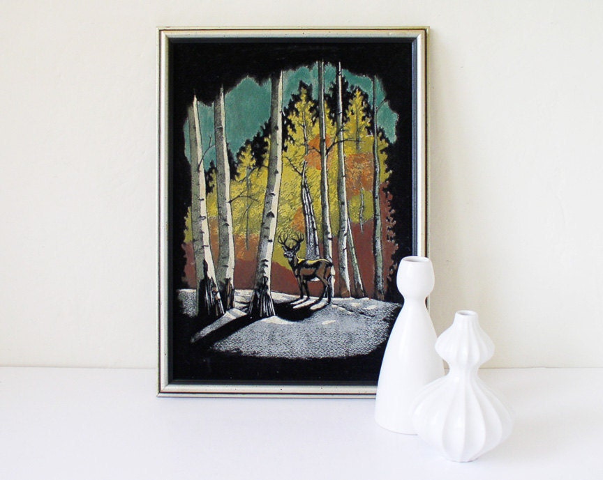 Deer velvet painting