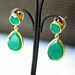 Angelina Jolie Style Green Drop Earrings
