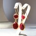 Angelina Jolie French Style Red Jade Drop Earrings
