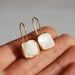 Creamy White Mother of Pearl Earrings in Gold