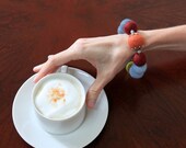 Felted Bead Bracelet (with Pumpkin-Spice Bead)