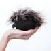 Mini Felted Purse in Dark Cocoa (with Cream and Cocoa-Brown Feather Trim) - New Year's Accessory