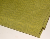 Olive Wave - 1 yard upcycled linens fabric