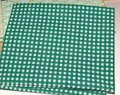 Gingham Forest - really fat quarter - upcycled fabric