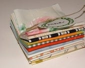 Skinny Pack - No 9 - 6 inch squares - upcycled linens fabric