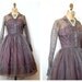 1950s dress / 50s Jonathan Logan party dress / Dusky Cutout Floral