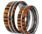 Wood Rings - Bocote Wood Overlaid on Titanium Band
