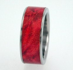 Wood Ring - Red Burl Wood - Interchangeable