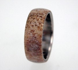 Deer Antler Titanium Ring - Great Gift for Dad