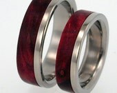 Titanium with Interchangeable Wood Inlay Ring Set - Special option