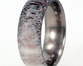 Deer Antler Ring / Antler Jewelry / Overlay on a Titanium Ring