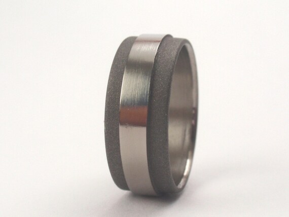 Wedding Ring - Two Tone Titanium ring