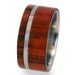 Titanium Ring Wooden Band with Bubinga Wood Inlay