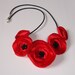 Pretty Red Fabric Poppy Necklace