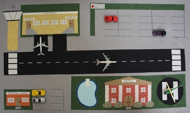 Toy Car Town Airport - ePattern for a Toy Car Play Mat