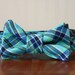 Dog Collar Bowtie Bow Tie - Turquoise Tartan