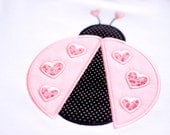 Ladybug Heart Monogrammed Applique Shirt