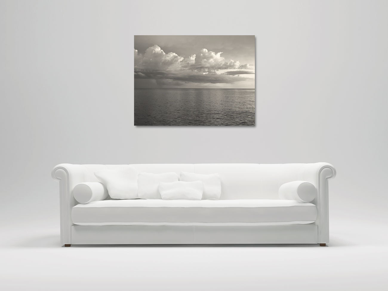 Large Black and White Ocean on 30x40 Gallery Wrapped Canvas - Serene - Original Fine Art Photography by Tricia McKellar - TriciaMcKellarPhoto
