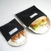 Eco Friendly Sandwich and Snack Bags, Set of 2 - Organic Cotton, Reusable - Black --- Back to School
