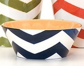 Buckley Chevron Berry Bowl in Navy