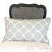 12x20" handblocked linen pillow in slate