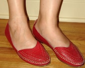 vintage cherry red huarache moccasin loafers 8.5