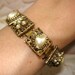 vintage ornate gold filigree bracelet with pearls
