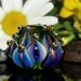 purple water lily bead , handmade glass bead SRA, OOAK, Cornelia Lentze