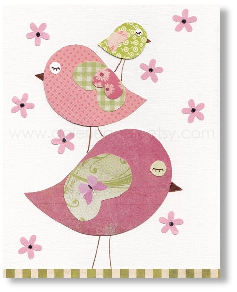 Nursery art print, nursery decor, baby nursery print, kids art, kids room decor, nursery wall art, Bird, Tendresse 8x10 print from Paris