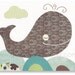 Nursery art prints, baby nursery decor, nursery wall art, Whale, La Baleine 8x10 print
