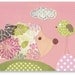 Nursery print, childrens art print, kids room decor, baby room decor, nursery wall art, Birds, Hedgehog, Madame Herisson 8x10 print