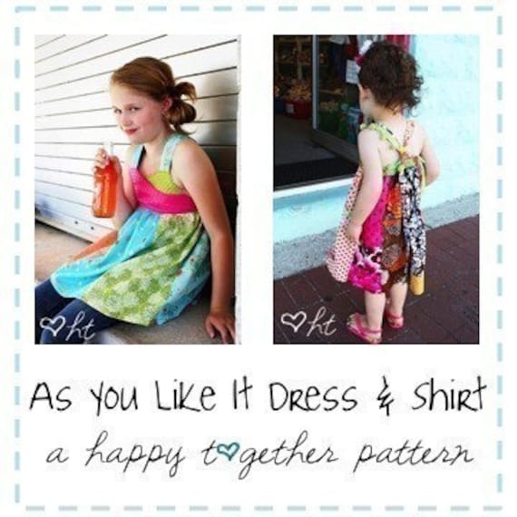 As You Like It Dress and Shirt PDF Pattern Sizes 2-8